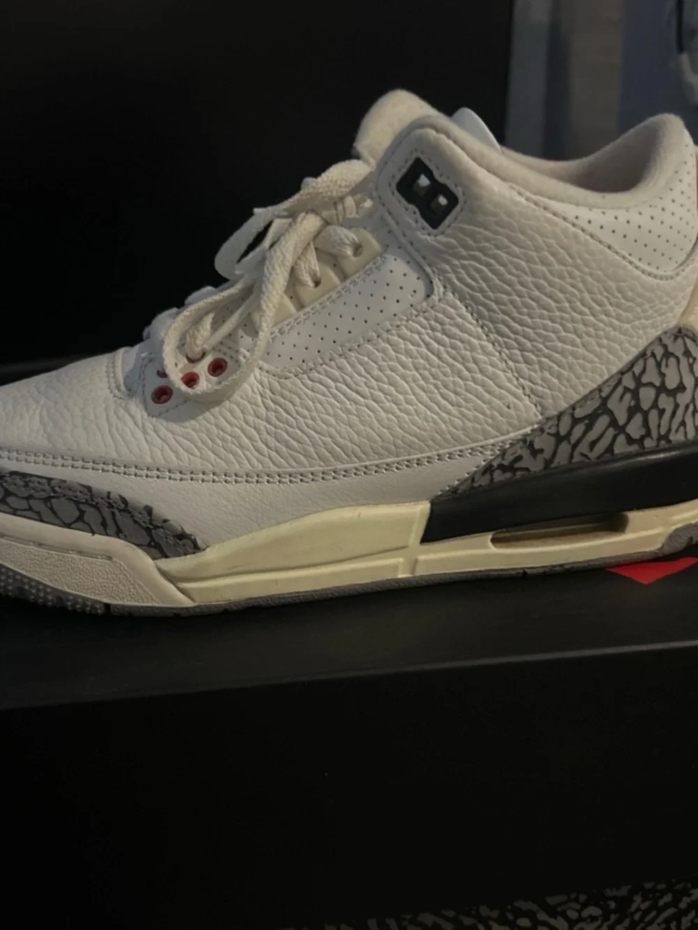 Jordan White Black Cement Men’s Sneakers